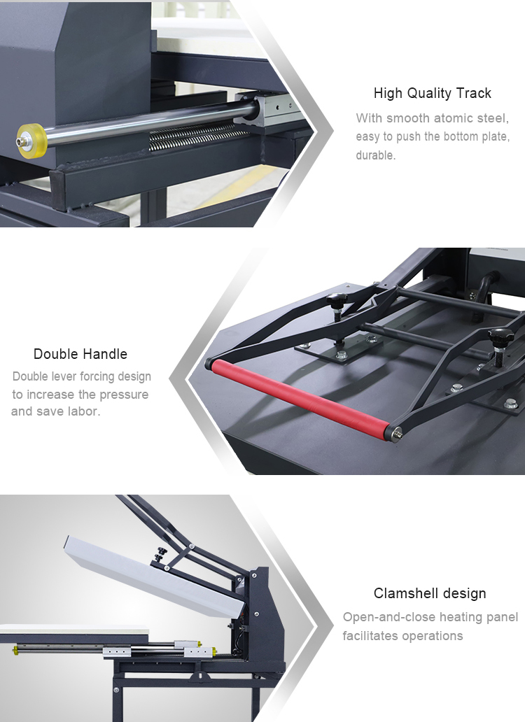 New Design Factory Direct Large Format Fabric Heat Press Transfer Machine Manual 80X100CM